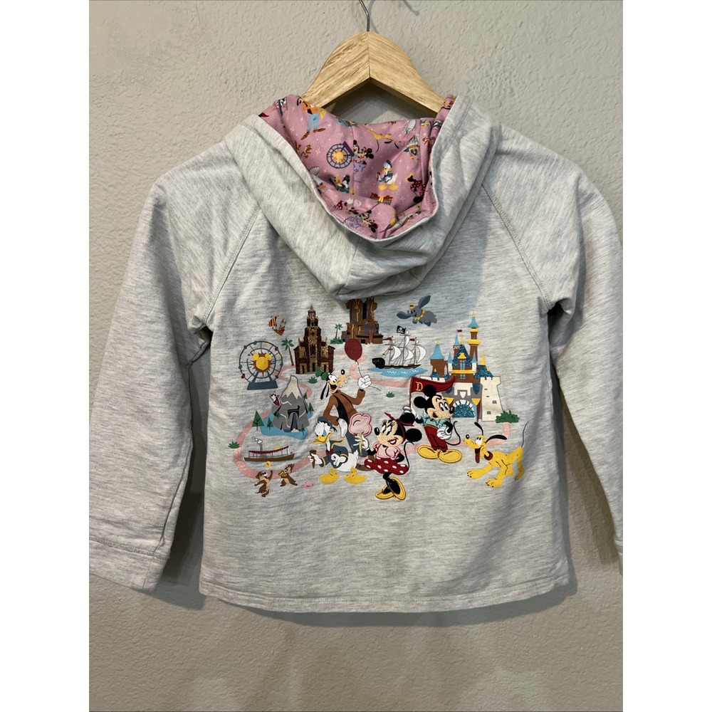 Walt Disney DISNEYLAND Park Life Embroidered Zip Up Hoodie Sweatshirt MEDIUM - Picture 3 of 6